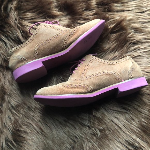 Cole Haan "Alisa" Suede Oxford Wingtips - Picture 2 of 10